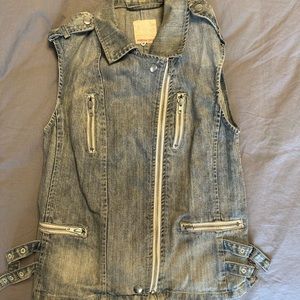 Rebecca Taylor denim motorcycle sleeveless vest size small